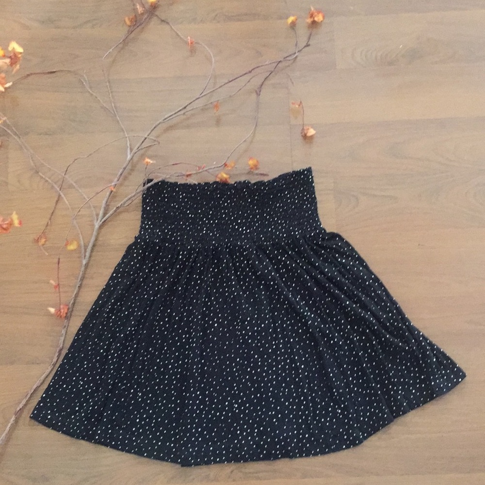 Adorable Beige Polka Dot Black Skirt